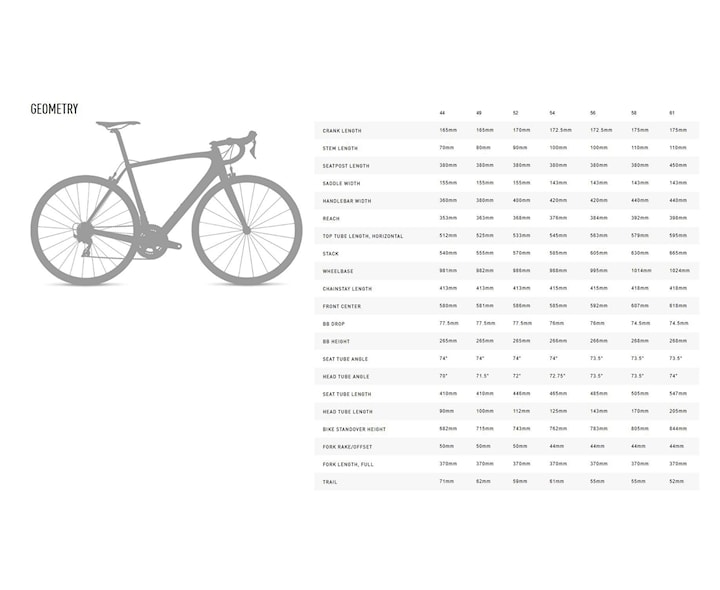 specialized roubaix dimensions
